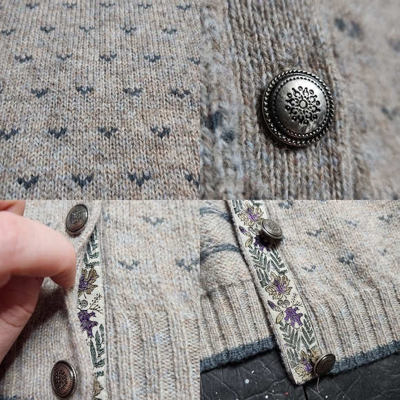 Woolrich vintage women's Icelandic Aztec - style button-up wool cardigan size L - Picture 4 of 8